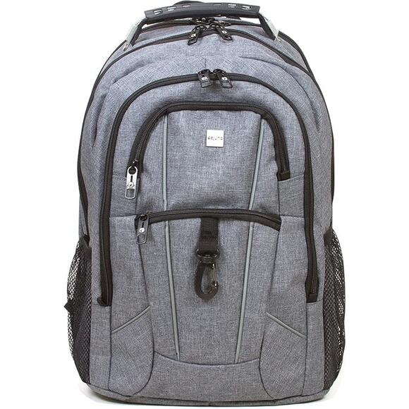 NEW Dejuno Commuter Backpack Checkpoint-Friendly 15.6 Laptop Pocket Heather Grey - Picture 2 of 11